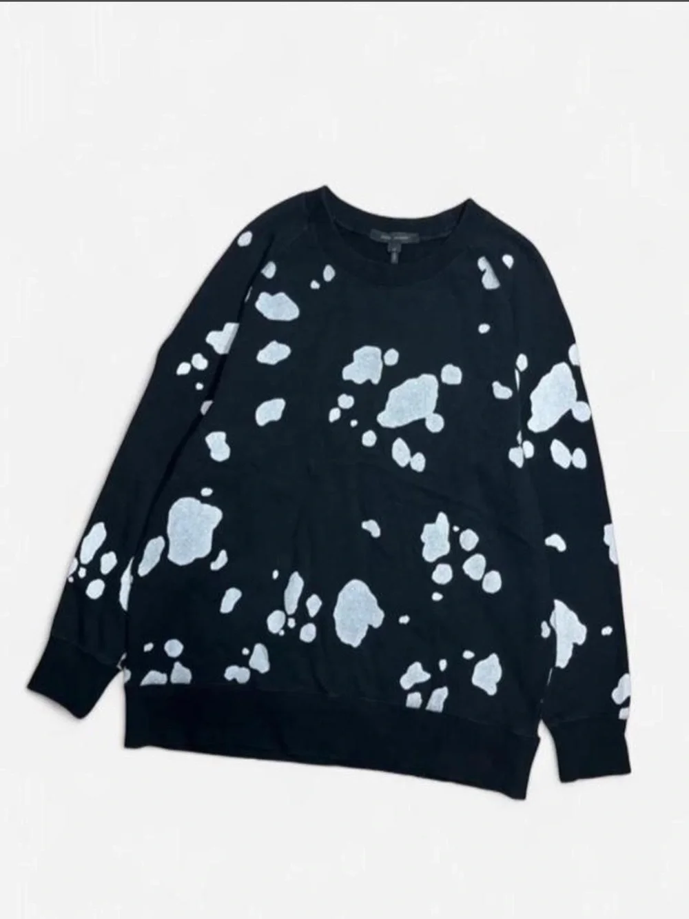 Marc Jacobs Black Crewneck Sweater with White Splatter Print